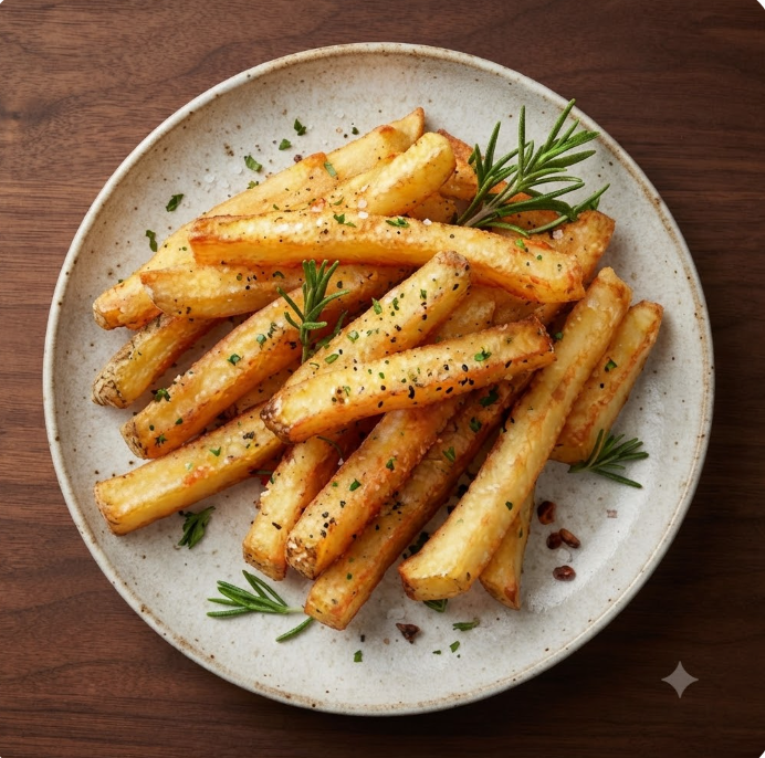 French Fries - crispy thick-cut seasoned fries with rosemary