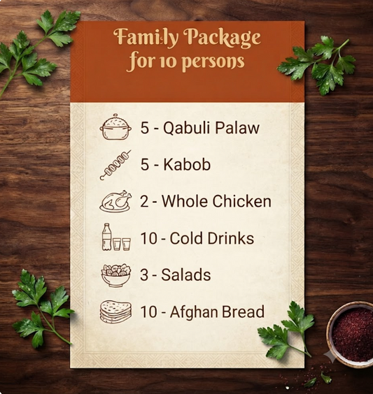 Family Package for 10 Persons - Afghan food bundle