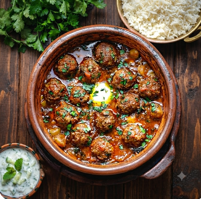 Kofta - Afghan spiced meatballs in tomato sauce