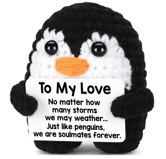 Penguin Soulmate Crochet Doll with To My Love Message Card